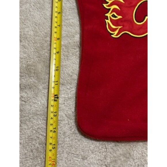 Calgary Flames Christmas Stocking Red White Logo Hockey 14" NWT - Picture 3 of 5